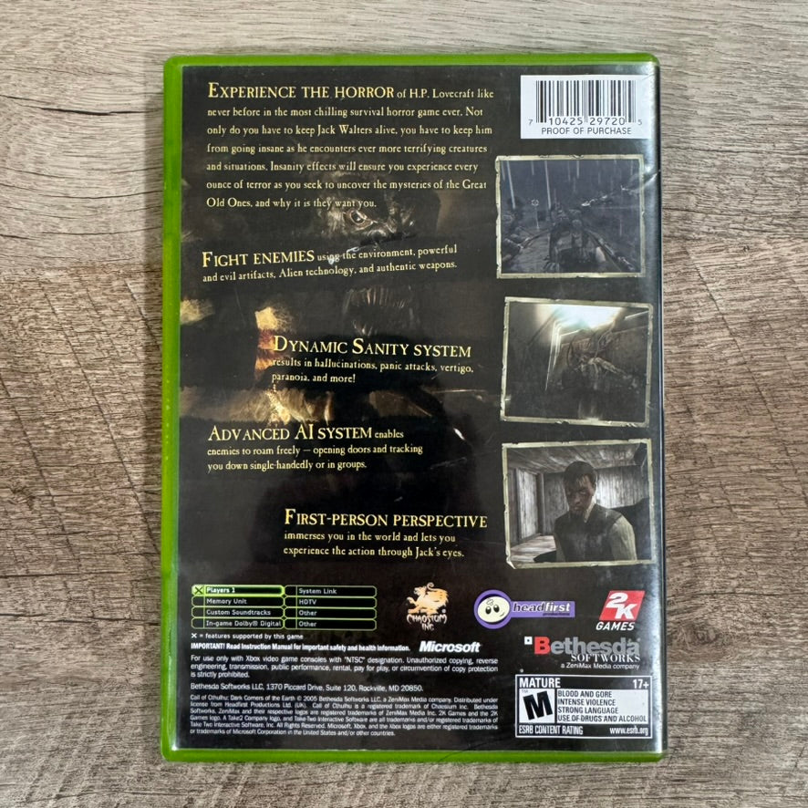 Call of Cthulhu: Dark Corners (Microsoft Xbox, 2005) CIB W/ CLEAN Manual & Disc!