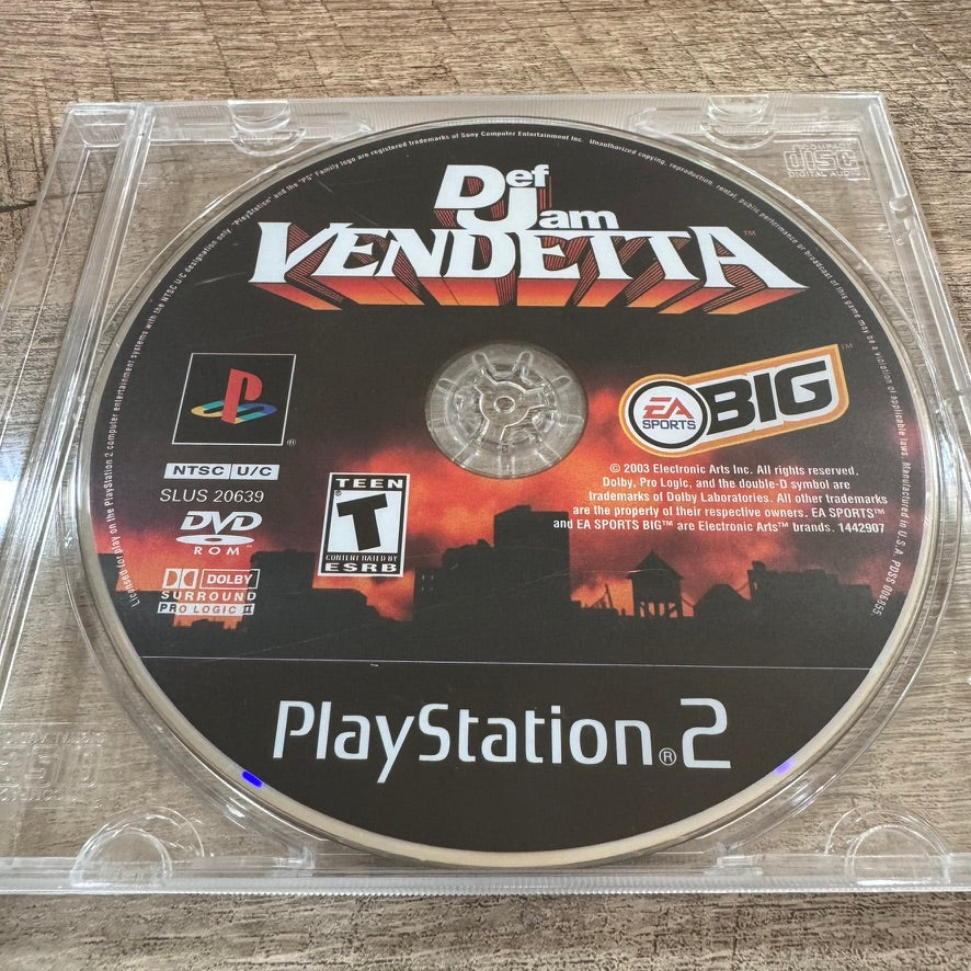 Def Jam Vendetta (Sony PlayStation 2, PS2 2003) DISK ONLY Very Clean!