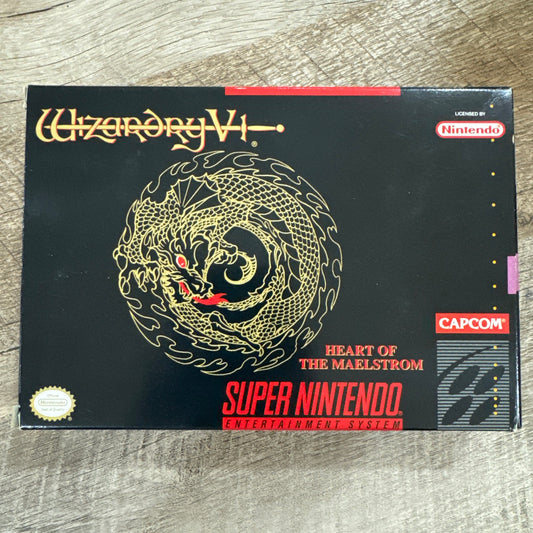 Wizardry VI Heart Of The Maelstrom (SNES, 1994) CIB NM CRISPY Copy & Authentic!