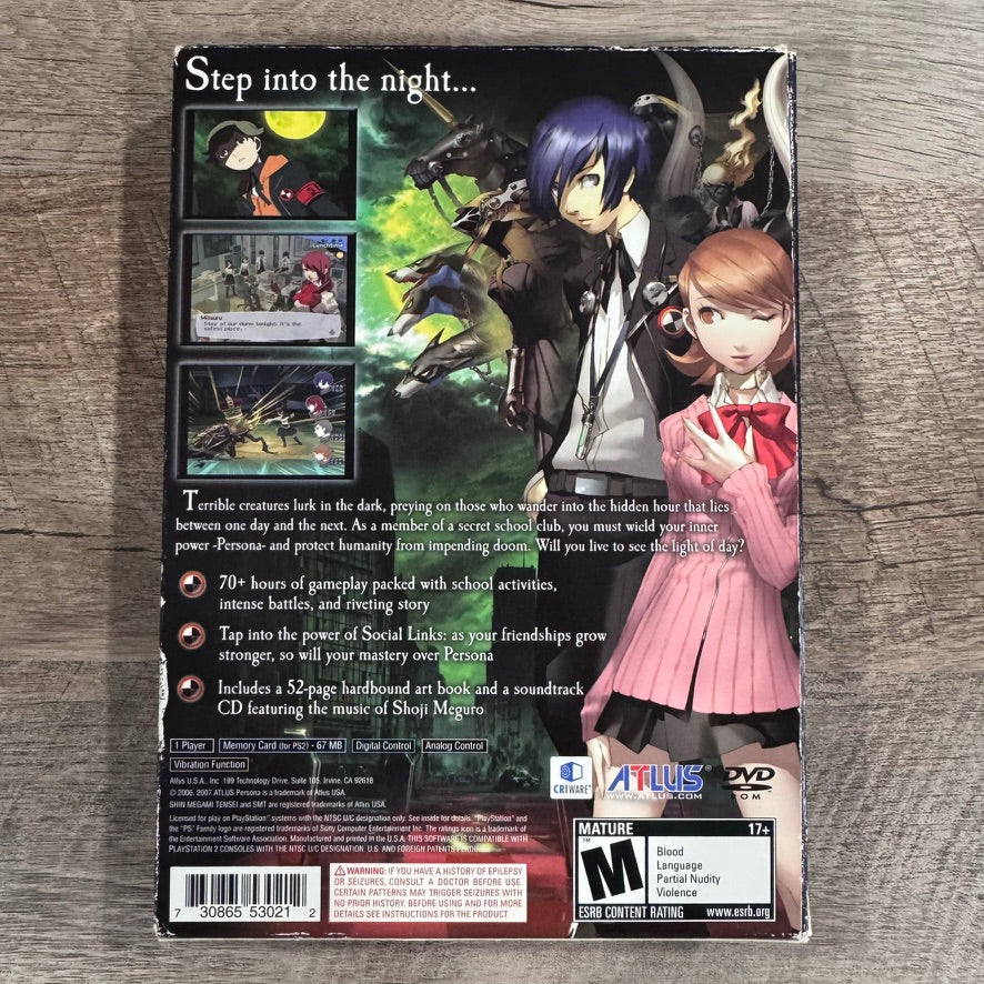 Shin Megami Tensei: Persona 3 [Limited Edition] (PlayStation 2, 2007) CIB & VGC!