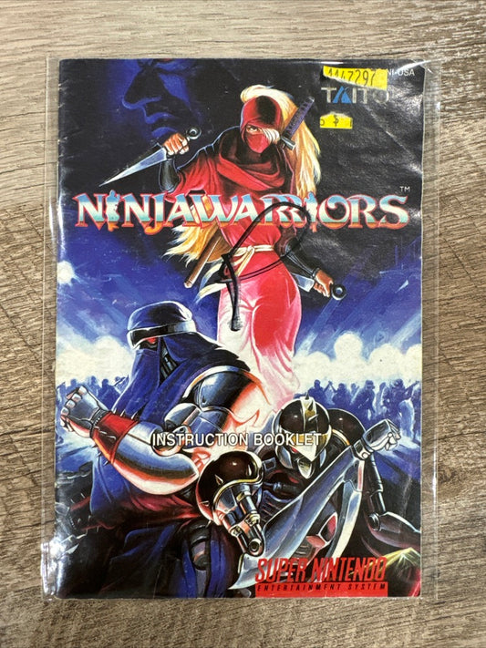 Authentic Ninja Warriors Manual Only Super NES Nintendo Video Game SNES Rare