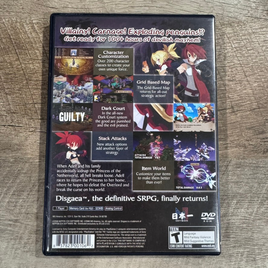 Disgaea 2 Cursed Memories (PlayStation 2, PS2 2006) MINTY CIB W/ Reg Card!