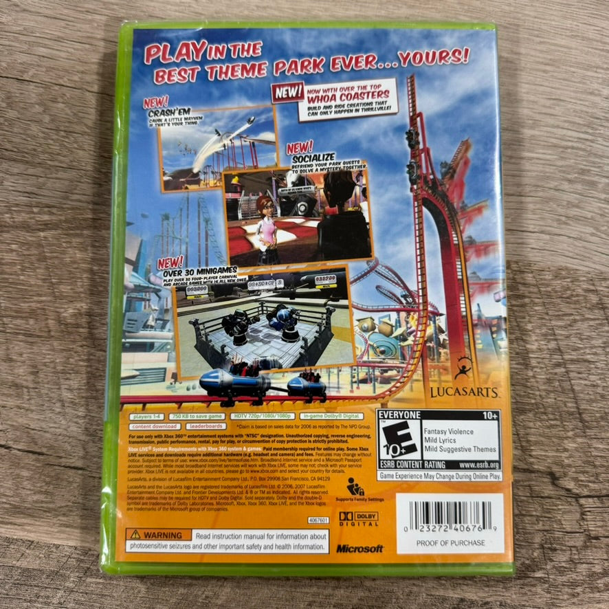 Thrillville: Off the Rails (Microsoft Xbox 360, 2006) Clean & Factory Sealed!