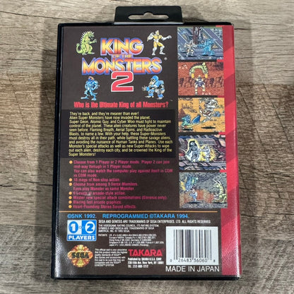 King of the Monsters 2 (Sega Genesis, 1994) With Clean Art, Case & Cart!