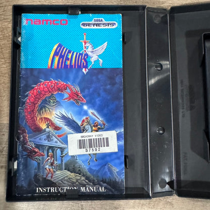 Phelios (Sega Genesis, 1990) CIB w/ Manual, Cart & Case. Very Clean Copy!