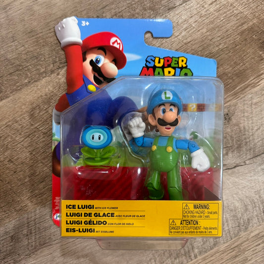 World of Nintendo Super Mario - Ice Luigi With Ice Flower Jakks Pacific Sealed!