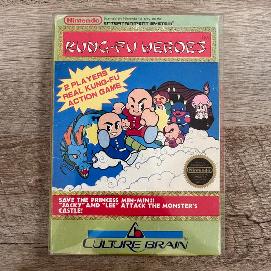 Kung Fu Heroes (Nintendo, NES 1985) Beautiful Condition W/ Box, Cart & Manual!