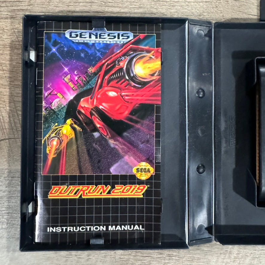 Outrun 2019 (Sega Genesis, 1993) CIB W/ Crispy Manual, HANG TAB, Case & Cart!