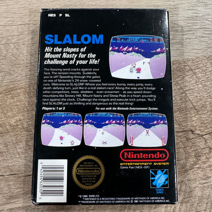 Slalom (Nintendo NES, 1986)🔥5-Screw Variant! Black Box CIB Game W/ Manual CLEAN