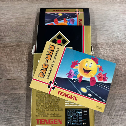 Pac-Man [Tengen] (Nintendo, NES) Complete W/ Nice Box, Minty Cart & LONG Manual!