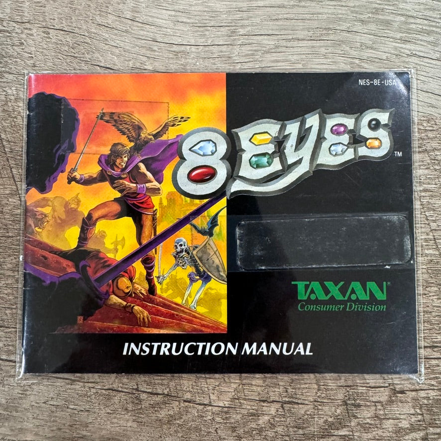 8 Eyes (Nintendo, NES 1989) Nice Authentic CIB Copy W/ Box, Manual & Cart!