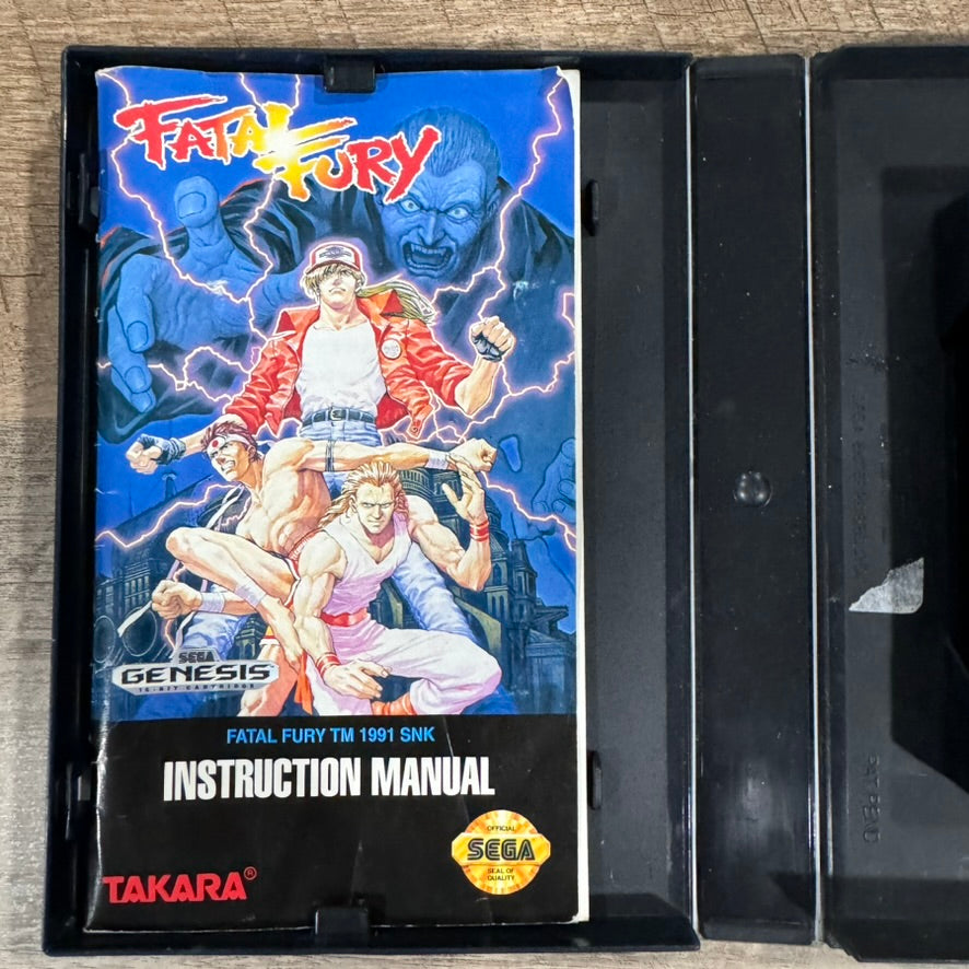 Fatal Fury (Sega Genesis, 1993) CLEAN CIB W/ Fat Manual, Crispy Cart & Case!