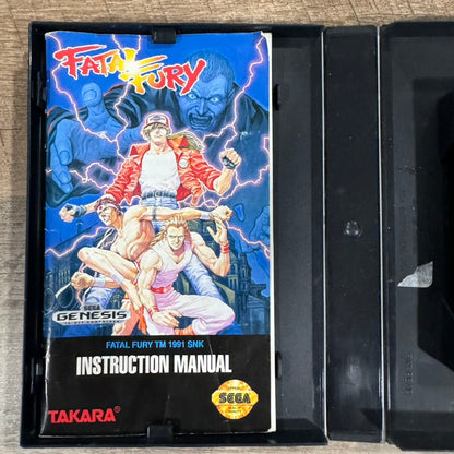 Fatal Fury (Sega Genesis, 1993) CLEAN CIB W/ Fat Manual, Crispy Cart & Case!