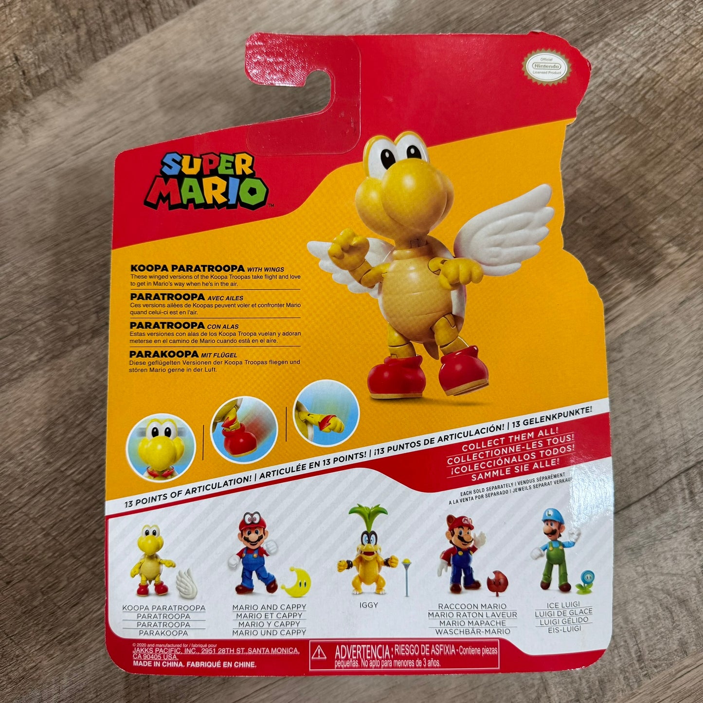 World of Nintendo Super Mario Bros - Koopa Paratroopa 4” Figure W/ Wings Jakks