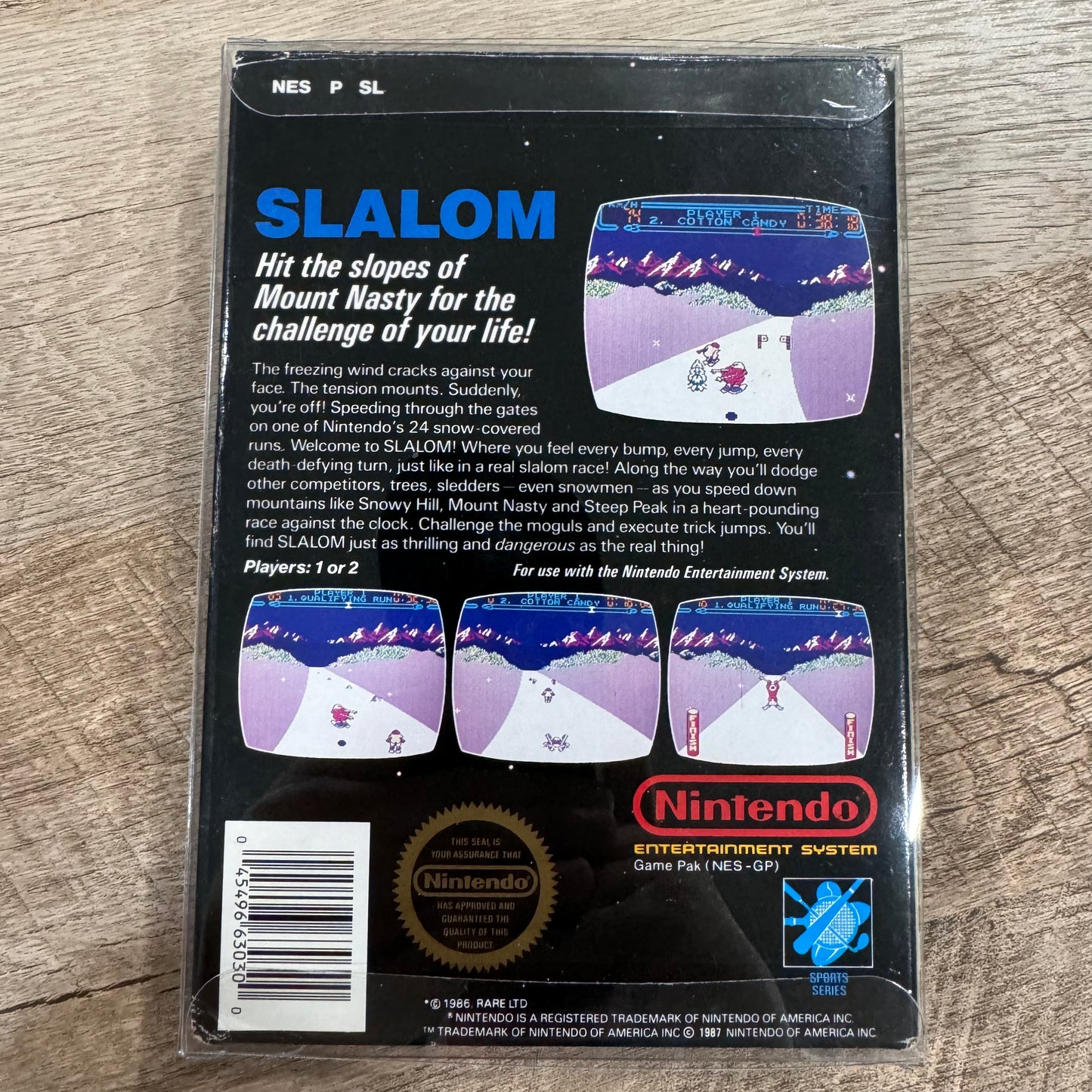 Slalom (Nintendo NES, 1986)🔥5-Screw Variant! Black Box CIB Game W/ Manual CLEAN