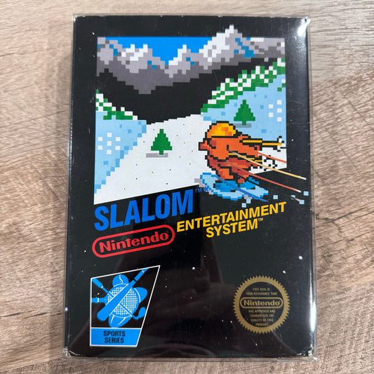 Slalom (Nintendo NES, 1986)🔥5-Screw Variant! Black Box CIB Game W/ Manual CLEAN