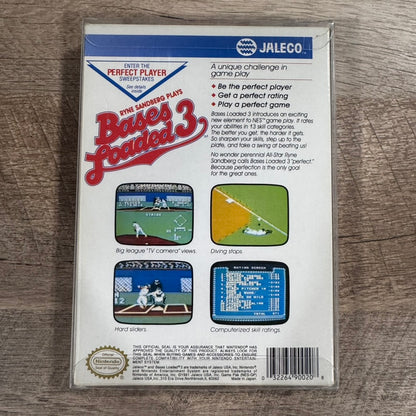 Bases Loaded 3 Ryne Sandberg (Nintendo, NES 1991) CIB & MINTY W/ Manual & Box!