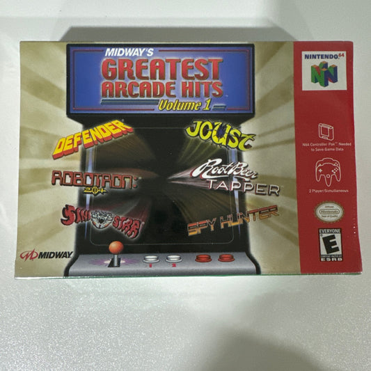 Midway's Greatest Arcade Hits: Vol. 1 (Nintendo 64, 2000) NEW FACTORY SEALED