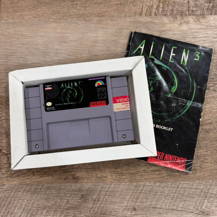 Alien 3 (Nintendo SNES, 1993) Complete w/ Manual, Box & Cart TESTED & Authentic