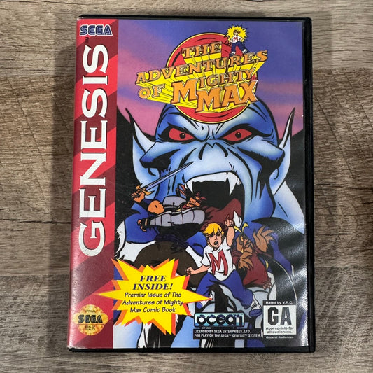 Adventures of Mighty Max (Sega Genesis, 1994) CIB & MINTY W/ Comic Book & Manual