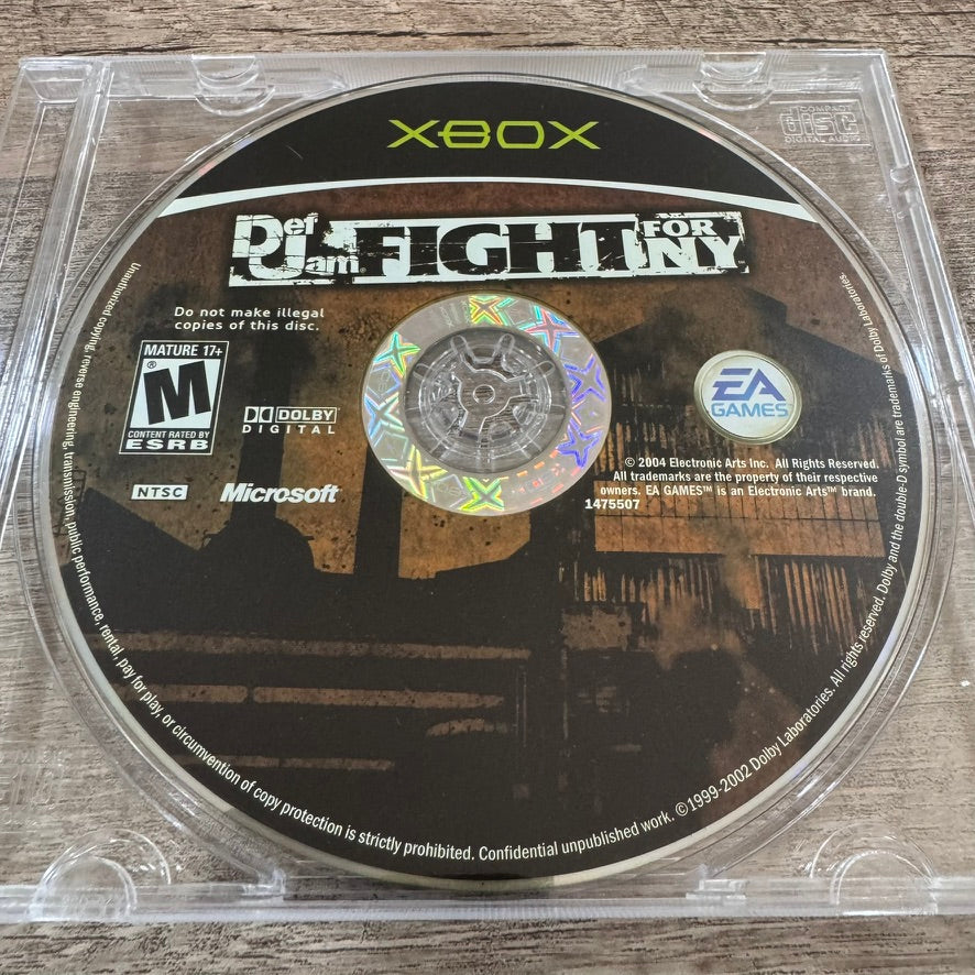 Def Jam: Fight for NY (Microsoft Xbox, 2004) DISK ONLY Very Clean Condition!