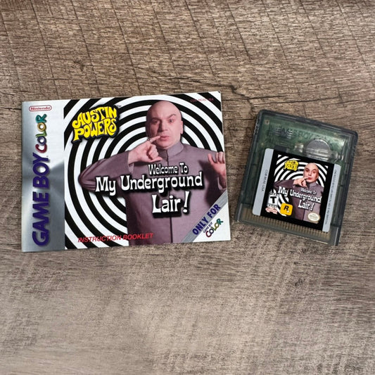 Welcome To My Underground Lair (Nintendo Gameboy Color, GBC 2000) Cart & Manual!