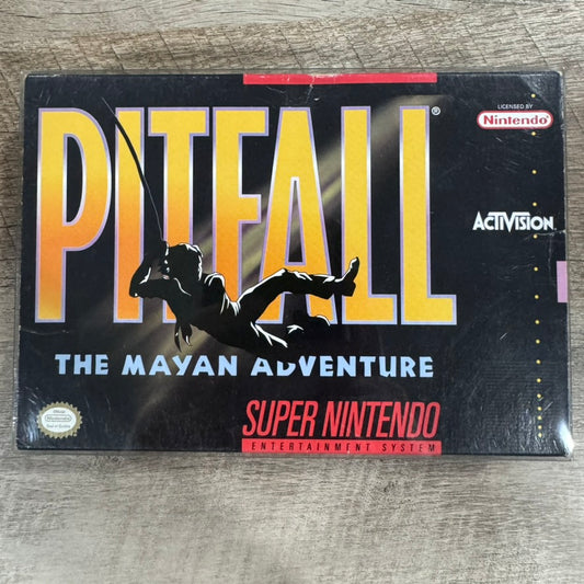 Pitfall: The Mayan Adventure (Super Nintendo, SNES 1991) Complete W/ Clean Box!