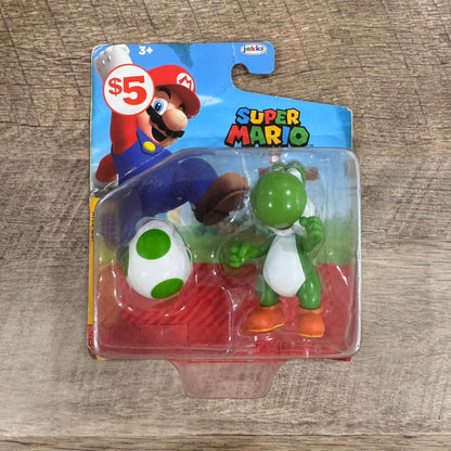 Jakks Pacific Nintendo Super Mario Green Yoshi w/ Green Egg Action Figure Toy 4"