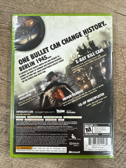 Sniper Elite V2 - Xbox 360 BRAND NEW Factory Sealed Y Folds Shrink Wrap!