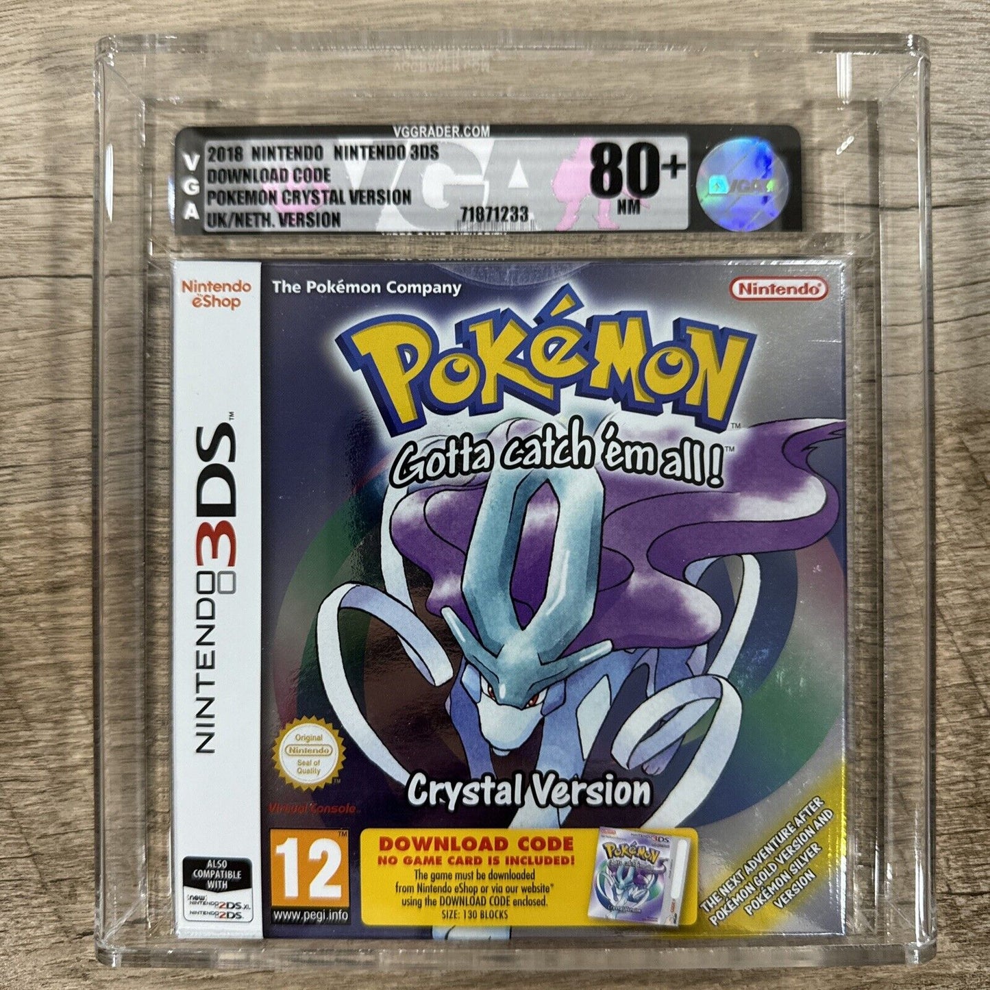 Nintendo 3DS Pokemon Crystal VGA/WATA Graded 80+ NM New Sealed