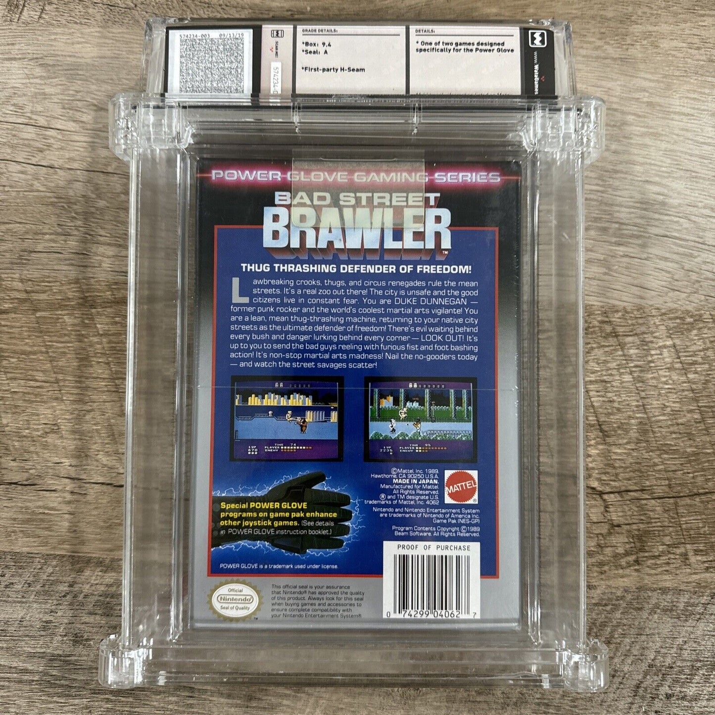 WATA Graded 9.4 A! Bad Street Brawler Brand New Nintendo NES Factory Sealed