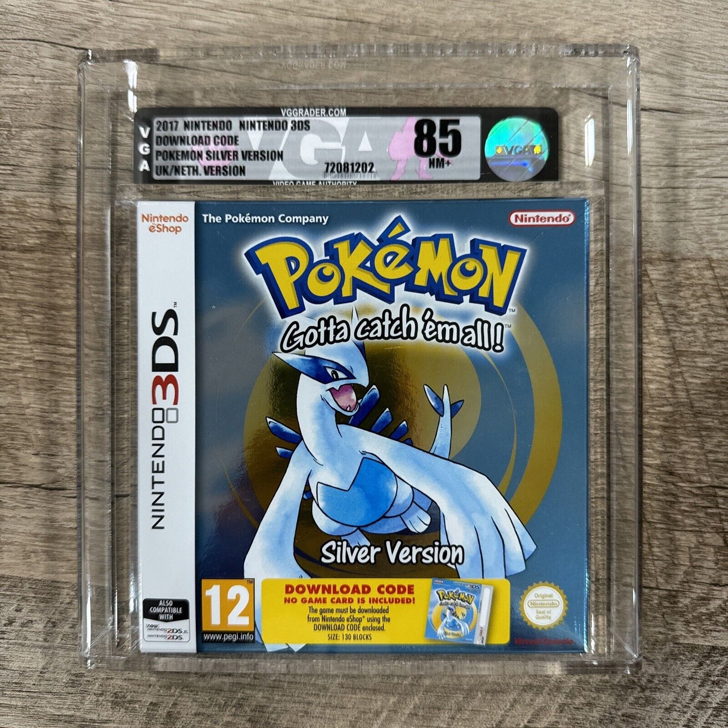 Pokémon Silver Version Nintendo 3DS - Box And Code VGA 85 NM+ GRADED!